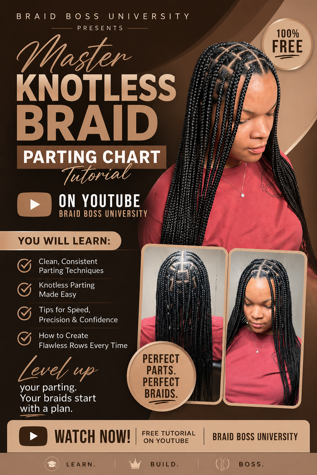 Smedium Knotless Parting Chart Tutorial